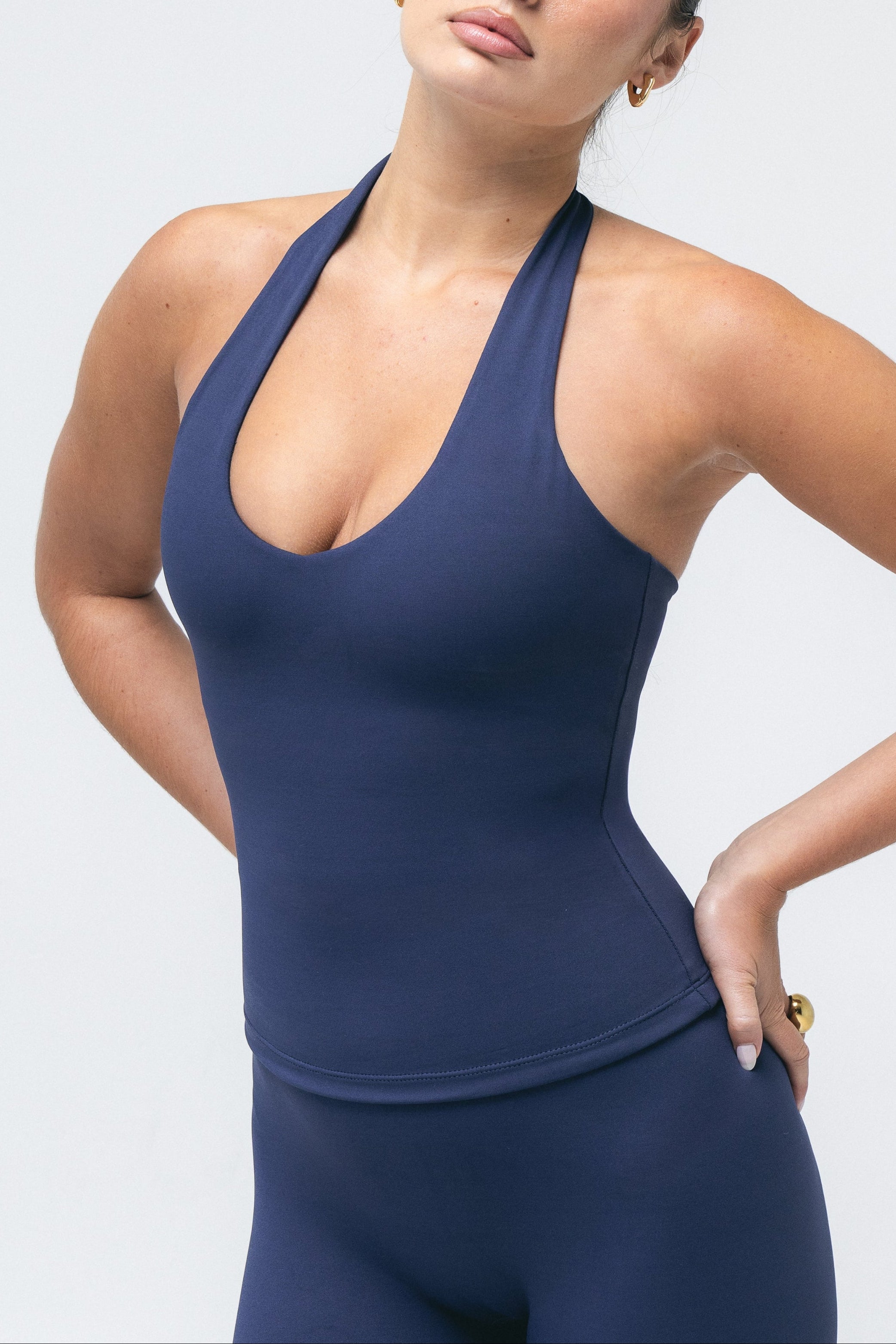 Halter Neck Tank in Navy – SUAV