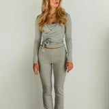 Ballet Wrap Top in Grey