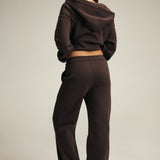 Cotton Fleece Straight Leg Sweatpant in Chocolate