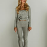 Foldover Pant in Grey