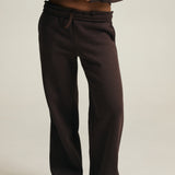 Cotton Fleece Straight Leg Sweatpant in Chocolate