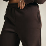 Cotton Fleece Straight Leg Sweatpant in Chocolate