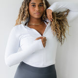 Sculpt Zip Up Jacket in White