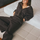 Cotton Fleece Straight Leg Sweatpant in Chocolate