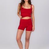 Foldover Short in Berry