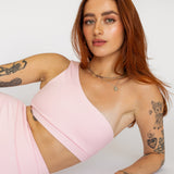 One Shoulder Bra in Soft Pink