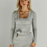 Ballet Wrap Top in Grey