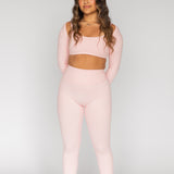 High-Rise Legging in Soft Pink