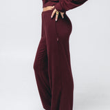 Wide Leg Pant in Black Cherry