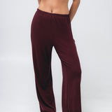 Wide Leg Pant in Black Cherry