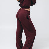 Wide Leg Pant in Black Cherry