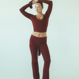 Foldover Pant in Black Cherry