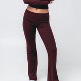 Foldover Pant in Black Cherry