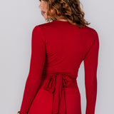 Ballet Wrap Top in Berry