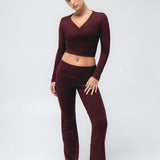 Ballet Wrap Top in Black Cherry