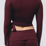 Ballet Wrap Top in Black Cherry