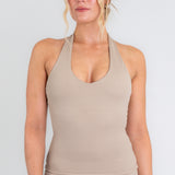 Halter Neck Tank in Sand