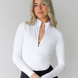Sculpt Zip Up Jacket in White