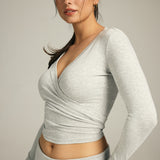 The Wrap Top in Grey