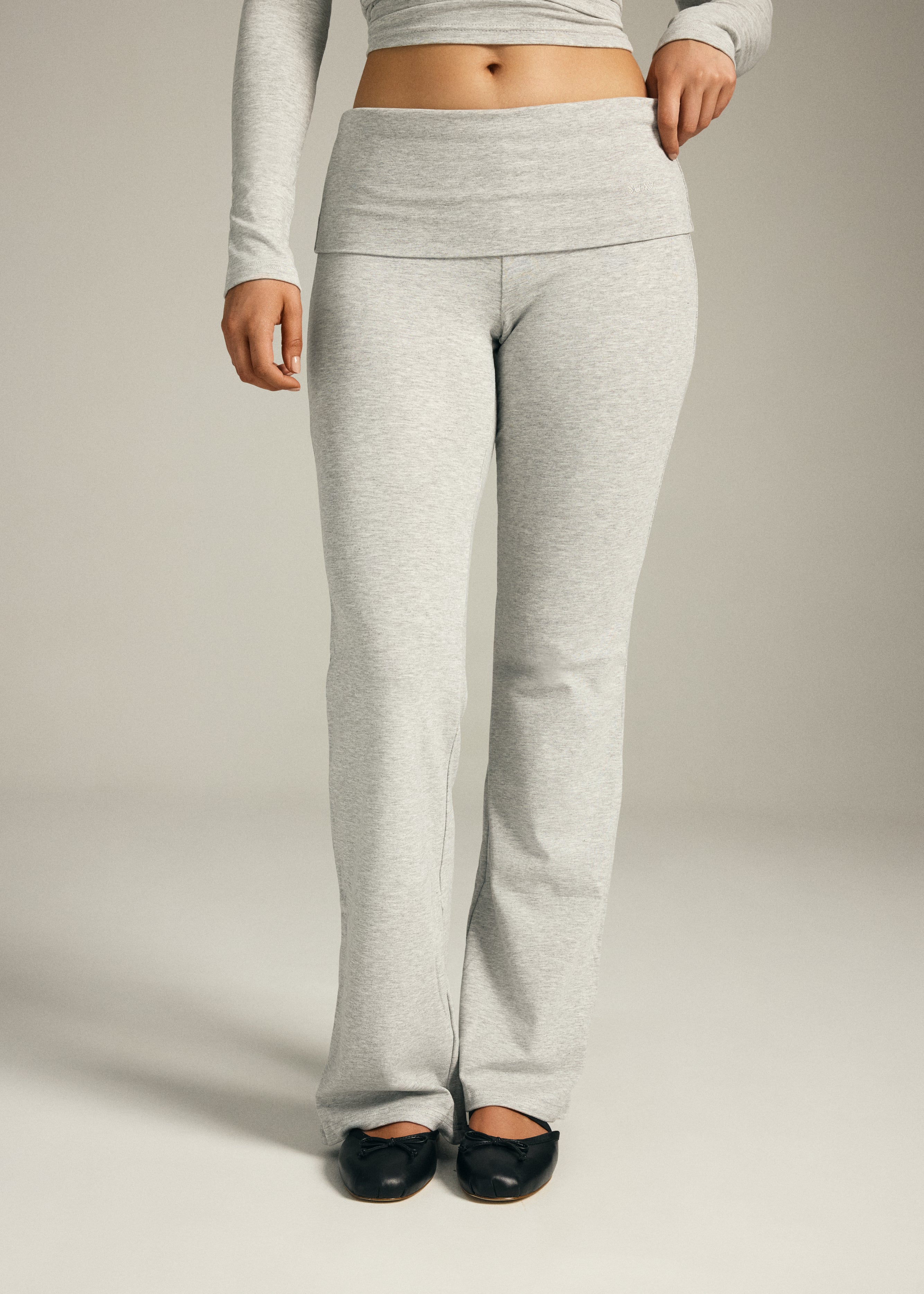 The Foldover Pant in Grey
