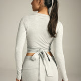 The Wrap Top in Grey