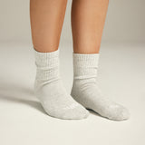 2 Pack Mini Crew Socks in Heather Grey